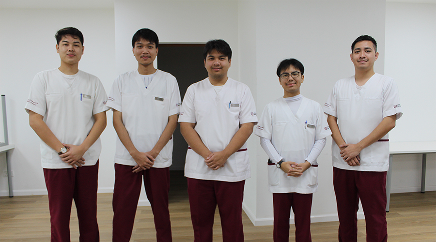 Nursing in Brunei | A group of male nursing students from JCHS posing for the camera showing their satisfaction to enrol in JPMC College of Health Sciences courses